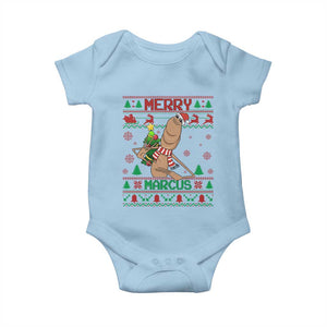 Marcus The Worm Christmas Meme Baby Onesie Funny Brain Rot Xmas TS14 Light Blue Print Your Wear