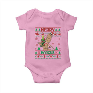Marcus The Worm Christmas Meme Baby Onesie Funny Brain Rot Xmas TS14 Light Pink Print Your Wear
