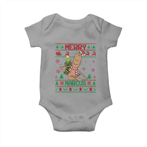 Marcus The Worm Christmas Meme Baby Onesie Funny Brain Rot Xmas TS14 Sport Gray Print Your Wear