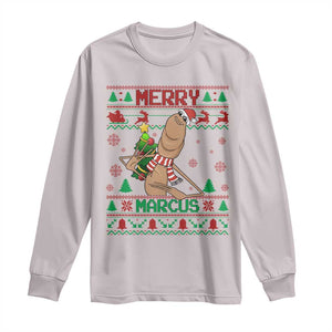 Marcus The Worm Christmas Meme Long Sleeve Shirt Funny Brain Rot Xmas TS14 Ice Gray Print Your Wear