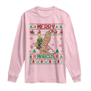 Marcus The Worm Christmas Meme Long Sleeve Shirt Funny Brain Rot Xmas TS14 Light Pink Print Your Wear