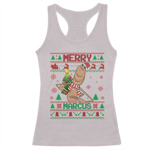 Marcus The Worm Christmas Meme Racerback Tank Top Funny Brain Rot Xmas TS14 Ice Gray Print Your Wear