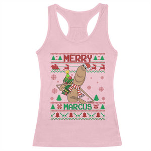 Marcus The Worm Christmas Meme Racerback Tank Top Funny Brain Rot Xmas TS14 Light Pink Print Your Wear