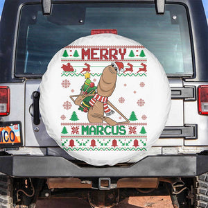Marcus The Worm Christmas Meme Spare Tire Cover Funny Brain Rot Xmas TS14 No hole White Print Your Wear