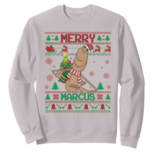 Marcus The Worm Christmas Meme Sweatshirt Funny Brain Rot Xmas TS14 Ice Gray Print Your Wear