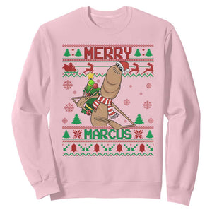 Marcus The Worm Christmas Meme Sweatshirt Funny Brain Rot Xmas TS14 Light Pink Print Your Wear