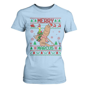 Marcus The Worm Christmas Meme T Shirt For Women Funny Brain Rot Xmas TS14 Light Blue Print Your Wear