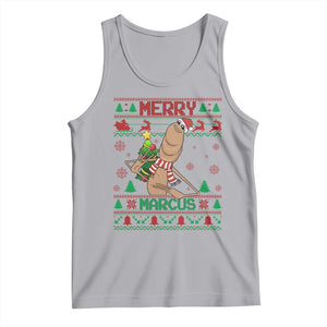 Marcus The Worm Christmas Meme Tank Top Funny Brain Rot Xmas TS14 Athletic Heather Print Your Wear