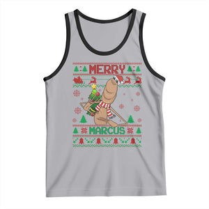 Marcus The Worm Christmas Meme Tank Top Funny Brain Rot Xmas TS14 Athletic Heather Black Print Your Wear