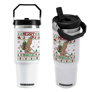 Marcus The Worm Christmas Meme Flip Straw Tumbler Funny Brain Rot Xmas TS14 One Size: 30 oz White Print Your Wear