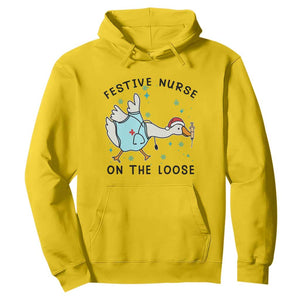 Funny Goose Nurse Christmas Hoodie Festive Nurses On The Loose TS14 Daisy Print Your Wear