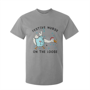 Funny Goose Nurse Christmas T Shirt For Kid Festive Nurses On The Loose TS14 Sport Gray Print Your Wear