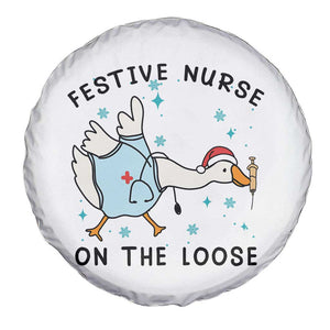 Funny Goose Nurse Christmas Spare Tire Cover Festive Nurses On The Loose TS14 Print Your Wear