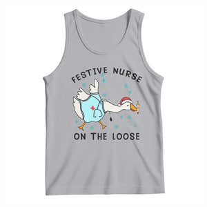 Funny Goose Nurse Christmas Tank Top Festive Nurses On The Loose TS14 Athletic Heather Print Your Wear