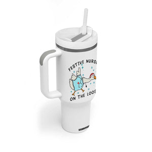 Funny Goose Nurse Christmas Tumbler With Handle Festive Nurses On The Loose TS14 Print Your Wear