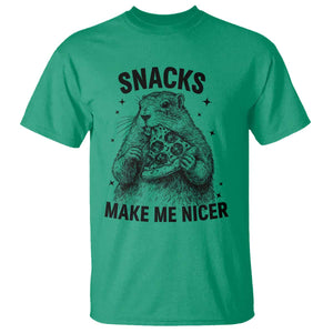 Funny Groundhog Eating Pizza T Shirt Snacks Make Me Nicer TS14 Irish Green Print Your Wear