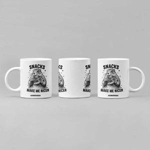 Funny Groundhog Eating Pizza Coffee Mug Snacks Make Me Nicer TS14 Print Your Wear