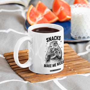 Funny Groundhog Eating Pizza Coffee Mug Snacks Make Me Nicer TS14 Print Your Wear