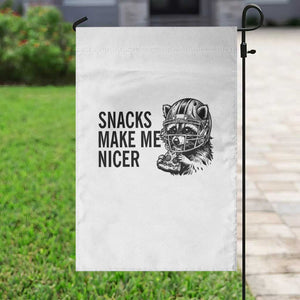 Funny Raccoon Eating Pizza Garden Flag Snacks Make Me Nicer TS14 Print Your Wear