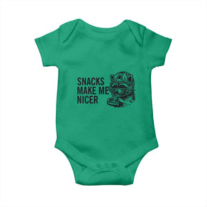 Funny Raccoon Eating Pizza Baby Onesie Snacks Make Me Nicer TS14 Irish Green Print Your Wear