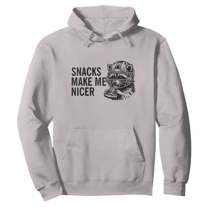 Funny Raccoon Eating Pizza Hoodie Snacks Make Me Nicer TS14 Ice Gray Print Your Wear
