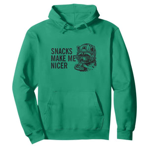 Funny Raccoon Eating Pizza Hoodie Snacks Make Me Nicer TS14 Irish Green Print Your Wear
