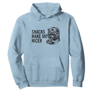Funny Raccoon Eating Pizza Hoodie Snacks Make Me Nicer TS14 Light Blue Print Your Wear