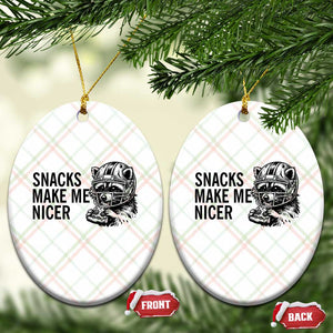 Funny Raccoon Eating Pizza Ceramic Ornament Snacks Make Me Nicer TS14 Print Your Wear