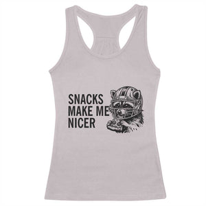 Funny Raccoon Eating Pizza Racerback Tank Top Snacks Make Me Nicer TS14 Ice Gray Print Your Wear