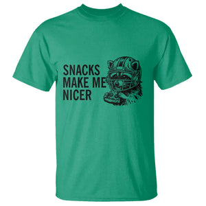 Funny Raccoon Eating Pizza T Shirt Snacks Make Me Nicer TS14 Irish Green Print Your Wear