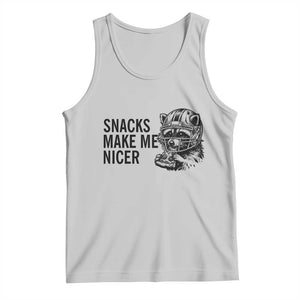 Funny Raccoon Eating Pizza Tank Top Snacks Make Me Nicer TS14 Ash Print Your Wear