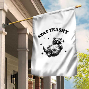 Funny Raccoon Meme Garden Flag Stay Trashy TS14 Print Your Wear