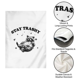 Funny Raccoon Meme Garden Flag Stay Trashy TS14 Print Your Wear