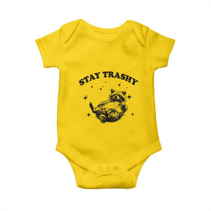 Funny Raccoon Meme Baby Onesie Stay Trashy TS14 Daisy Print Your Wear