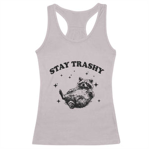 Funny Raccoon Meme Racerback Tank Top Stay Trashy TS14 Ice Gray Print Your Wear