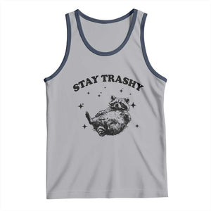 Funny Raccoon Meme Tank Top Stay Trashy TS14 Athletic Heather Navy Print Your Wear