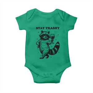 Stay Trashy Raccoon Baby Onesie Funny Raccoon Drinking Wine Meme TS14 Irish Green Print Your Wear