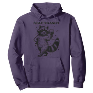 Stay Trashy Raccoon Hoodie Funny Raccoon Drinking Wine Meme TS14 Purple Print Your Wear