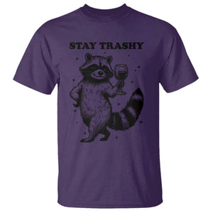 Stay Trashy Raccoon T Shirt Funny Raccoon Drinking Wine Meme TS14 Purple Print Your Wear