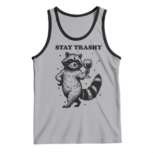 Stay Trashy Raccoon Tank Top Funny Raccoon Drinking Wine Meme TS14 Athletic Heather Black Print Your Wear