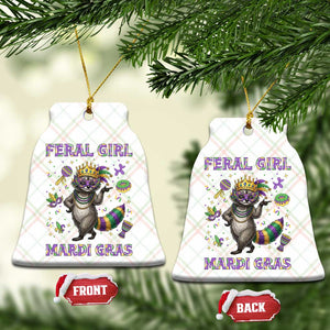 Mardi Gras Raccoon Ceramic Ornament Feral Girl Mardi Gras TS14 Print Your Wear