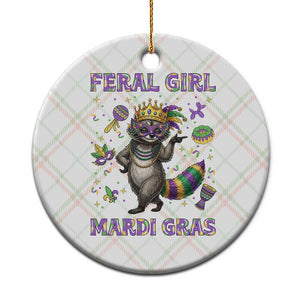 Mardi Gras Raccoon Ceramic Ornament Feral Girl Mardi Gras TS14 1pc Christmas Plaid Print Your Wear
