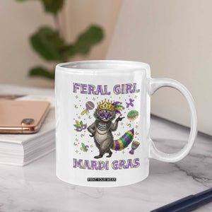 Mardi Gras Raccoon Coffee Mug Feral Girl Mardi Gras TS14 Print Your Wear