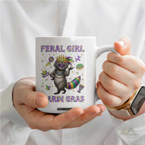 Mardi Gras Raccoon Coffee Mug Feral Girl Mardi Gras TS14 Print Your Wear