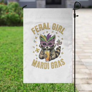 Mardi Gras Raccoon Garden Flag Feral Girl Mardi Gras Trash Panda TS14 Print Your Wear