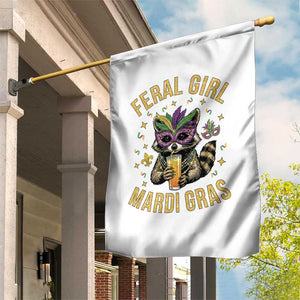 Mardi Gras Raccoon Garden Flag Feral Girl Mardi Gras Trash Panda TS14 Print Your Wear