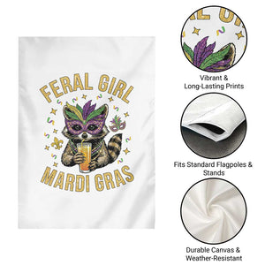 Mardi Gras Raccoon Garden Flag Feral Girl Mardi Gras Trash Panda TS14 Print Your Wear