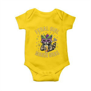 Mardi Gras Raccoon Baby Onesie Feral Girl Mardi Gras Trash Panda TS14 Daisy Print Your Wear