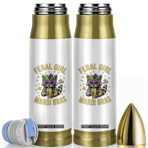 Mardi Gras Raccoon Bullet Tumbler Feral Girl Mardi Gras Trash Panda TS14 White Print Your Wear