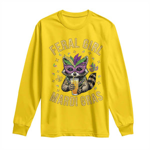 Mardi Gras Raccoon Long Sleeve Shirt Feral Girl Mardi Gras Trash Panda TS14 Daisy Print Your Wear